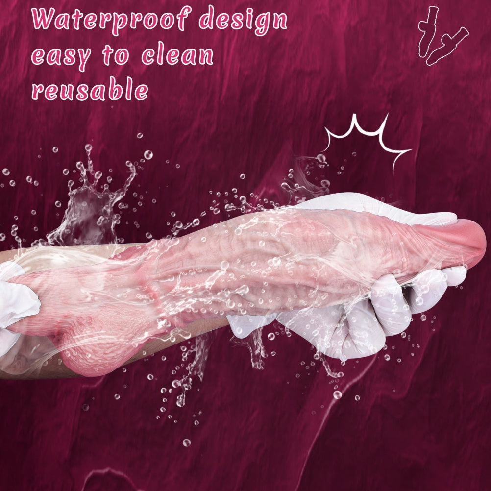 Insertable Female Climax Realistic Dildo – Handheld Flesh-Like Silicone Masturbation Toy