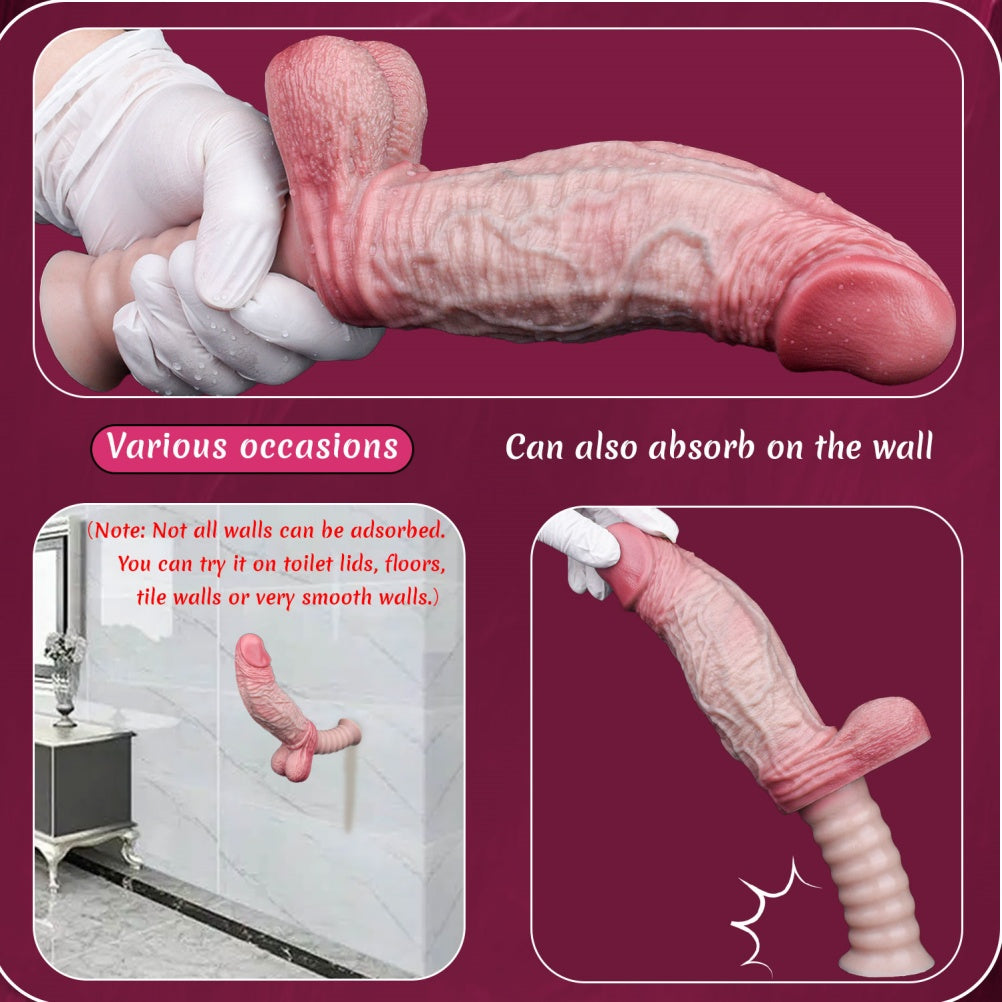 Insertable Female Climax Realistic Dildo – Handheld Flesh-Like Silicone Masturbation Toy