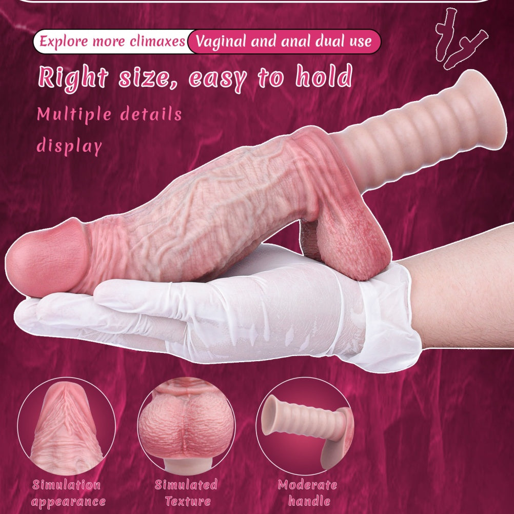 Insertable Female Climax Realistic Dildo – Handheld Flesh-Like Silicone Masturbation Toy