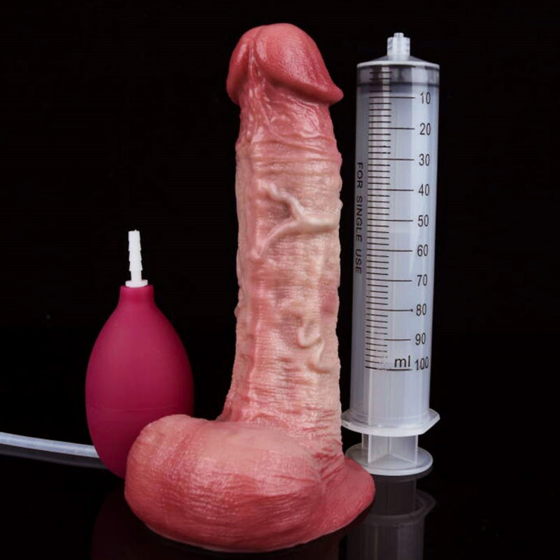 Squirting Strap-On with Suction Cup – Ideal for Penetrative Anal and Vaginal Silicone Sex Toy