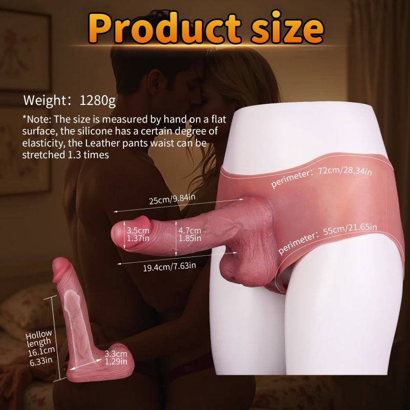 Bareskin Realistic Penissleeve Extender Pants - Silicone Cock Sleeve Sheath Underwear
