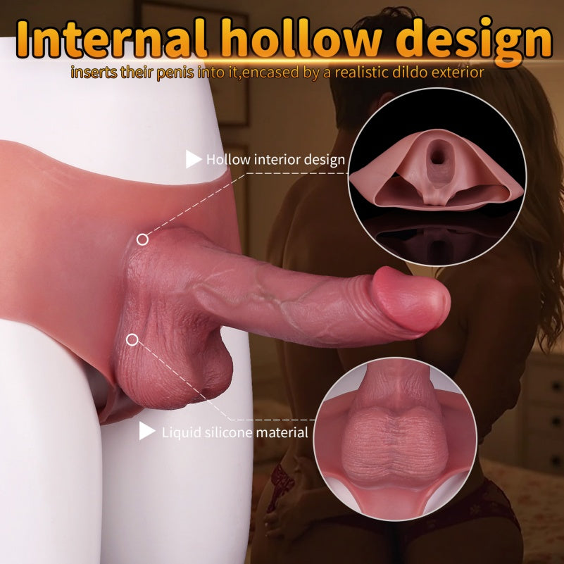 Bareskin Realistic Penissleeve Extender Pants - Silicone Cock Sleeve Sheath Underwear