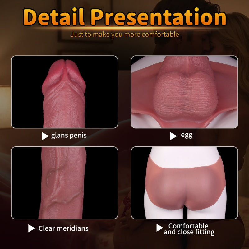 Bareskin Realistic Penissleeve Extender Pants - Silicone Cock Sleeve Sheath Underwear