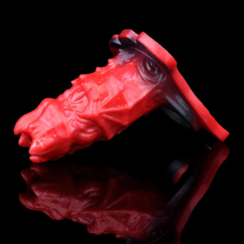 Silicone Fantasy Monster Cock Sleeve - Built-in Rigid Spine to Combat Penis Softness