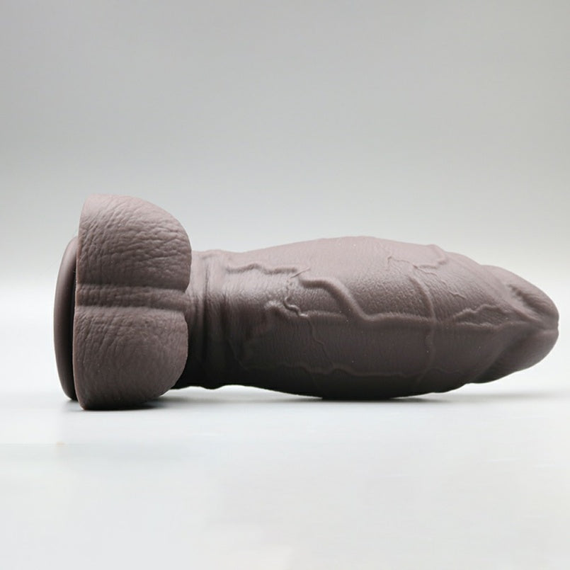 Gray Silicone Realistic Monster Dildo Plug with Suction Cup – G-Spot Stimulation Toy for Women