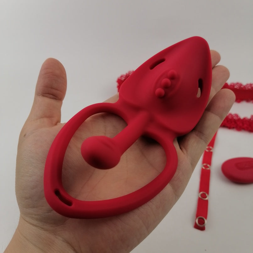 Anneau pénien vibrant avec baguette magique rose – Jouets sexuels oraux compatibles avec les godes-ceintures pour hommes et femmes