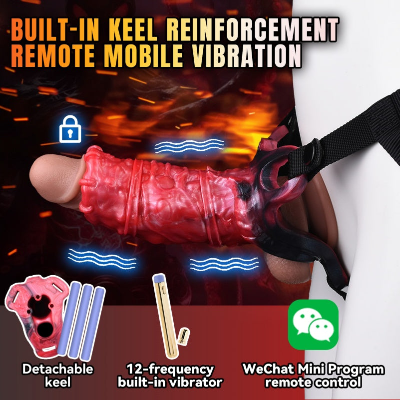 Vibrierende Penishülle speziell für Männer mit Ejakulationskontrolle – Silikon-Monster-Fantasie-Design
