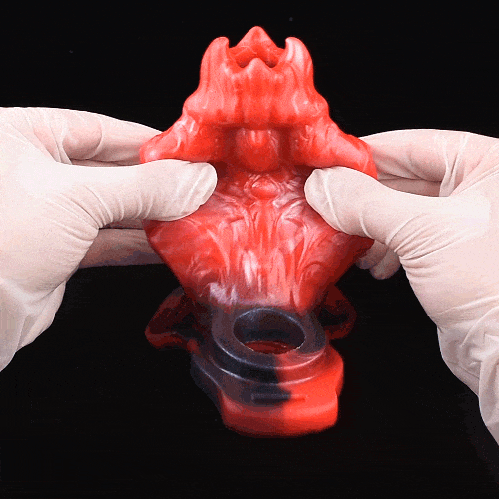 Silicone Fantasy Monster Cock Sleeve - Built-in Rigid Spine to Combat Penis Softness
