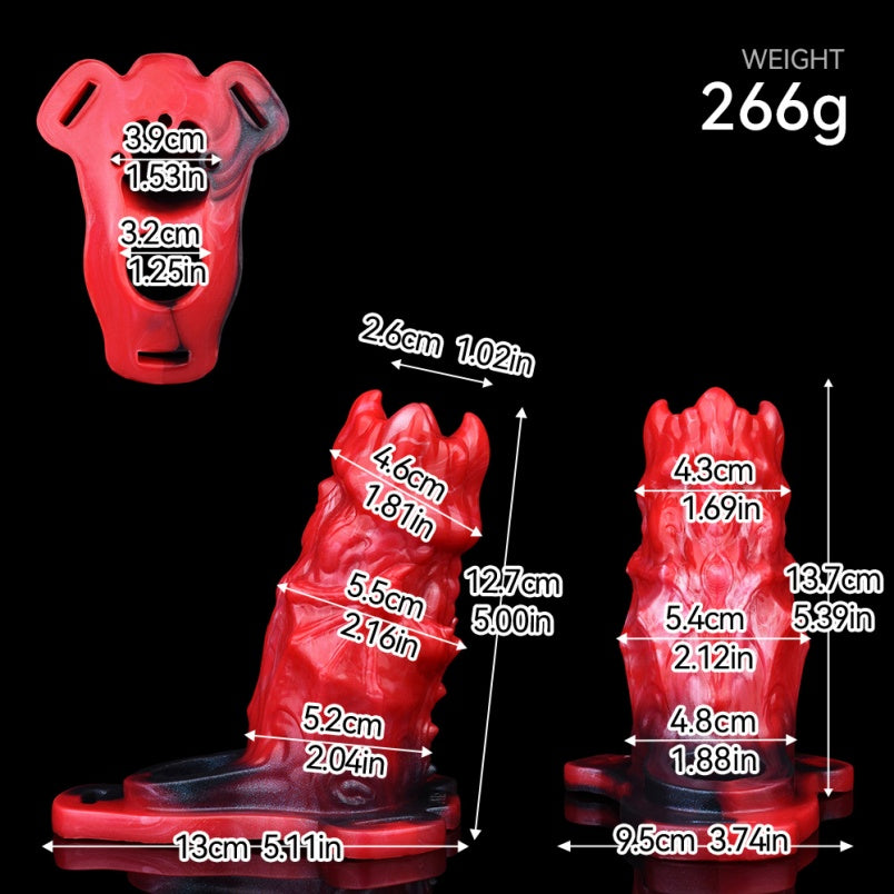 Silicone Fantasy Monster Cock Sleeve - Built-in Rigid Spine to Combat Penis Softness