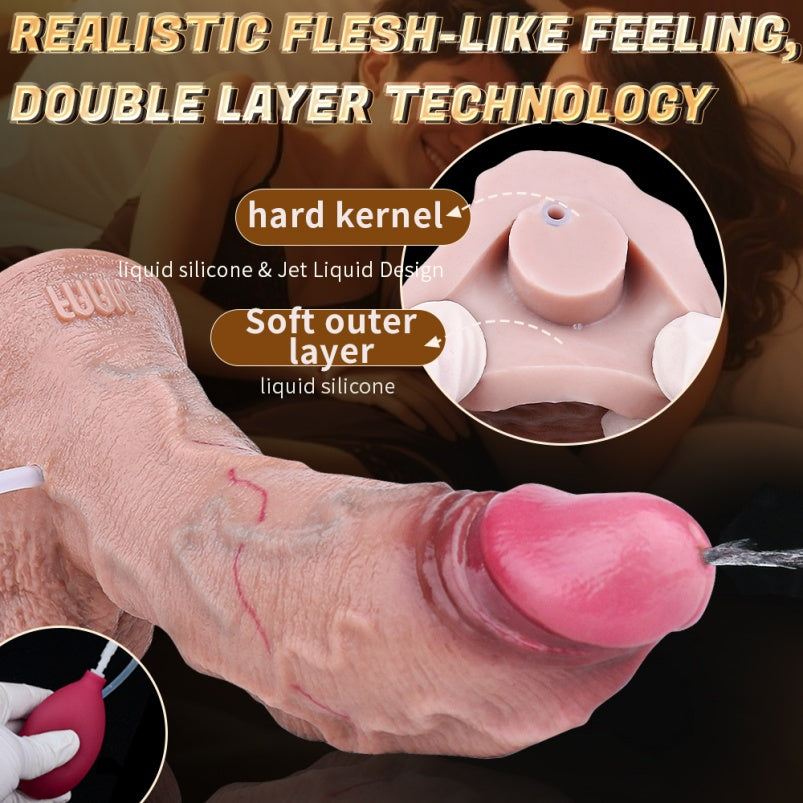 Riesiger realistischer Dildo aus Silikon mit künstlichem Sperma – S-Kurven-Design für natürliche Vaginalpassform für weibliche Sexspielzeuge