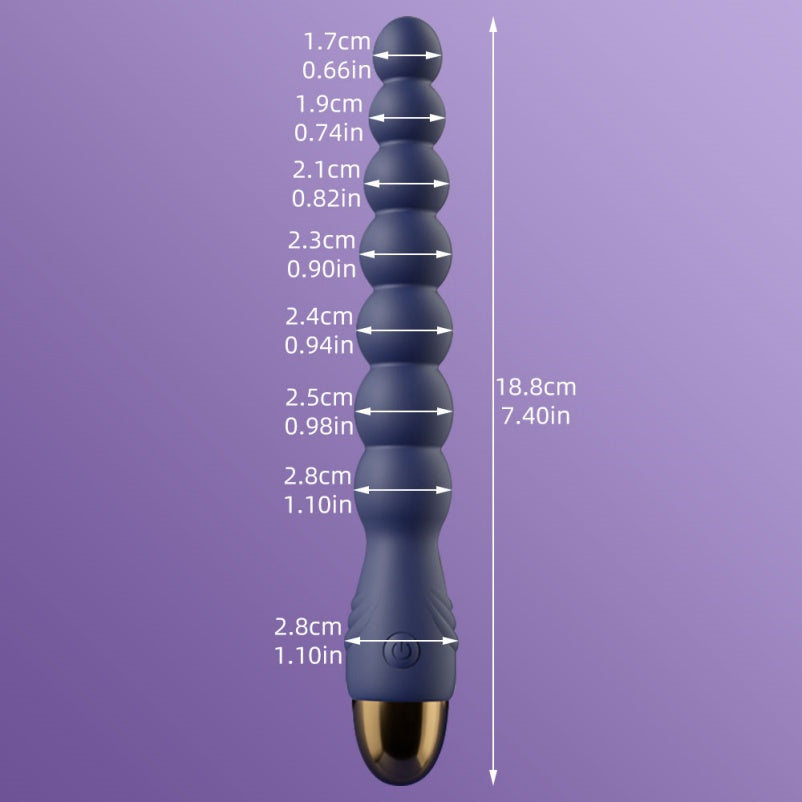 Purple Silicone 7-Bead Vibrating Anal Beads Butt Plug – Powerful Motor Clit-Stimulating Masturbator