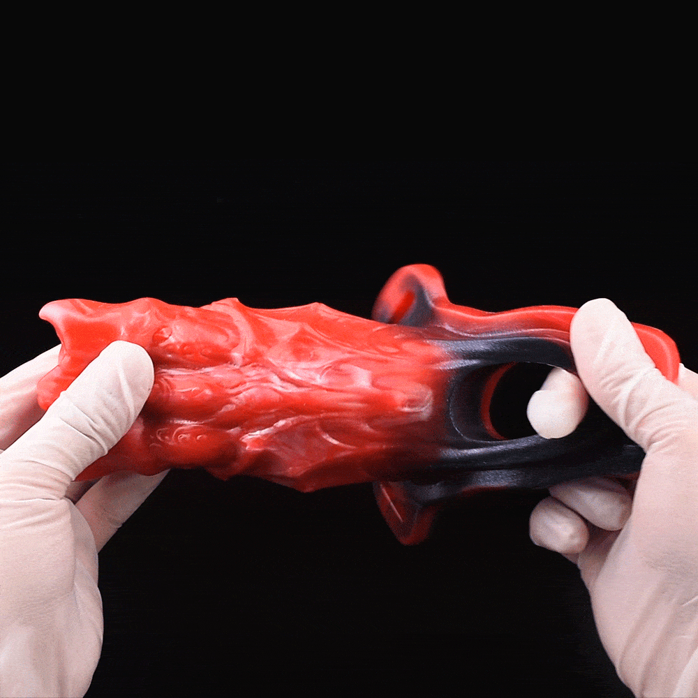 Silicone Fantasy Monster Cock Sleeve - Built-in Rigid Spine to Combat Penis Softness