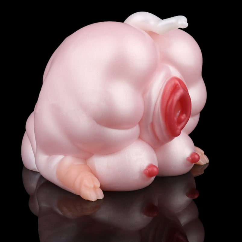 Pink Silicone Penis Massaging Fantasy Animal Pocket Pussy - Realistic Sex Doll Blowjob Toy