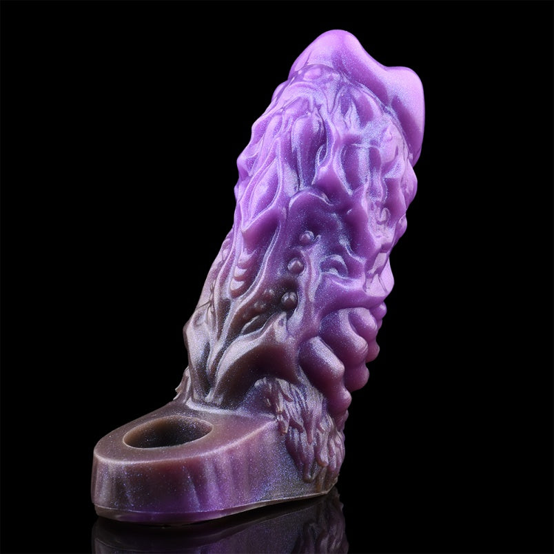 Amethyst Bloom Silicone Penissleeve – Hybrid Cock Extender for Penetration Domination