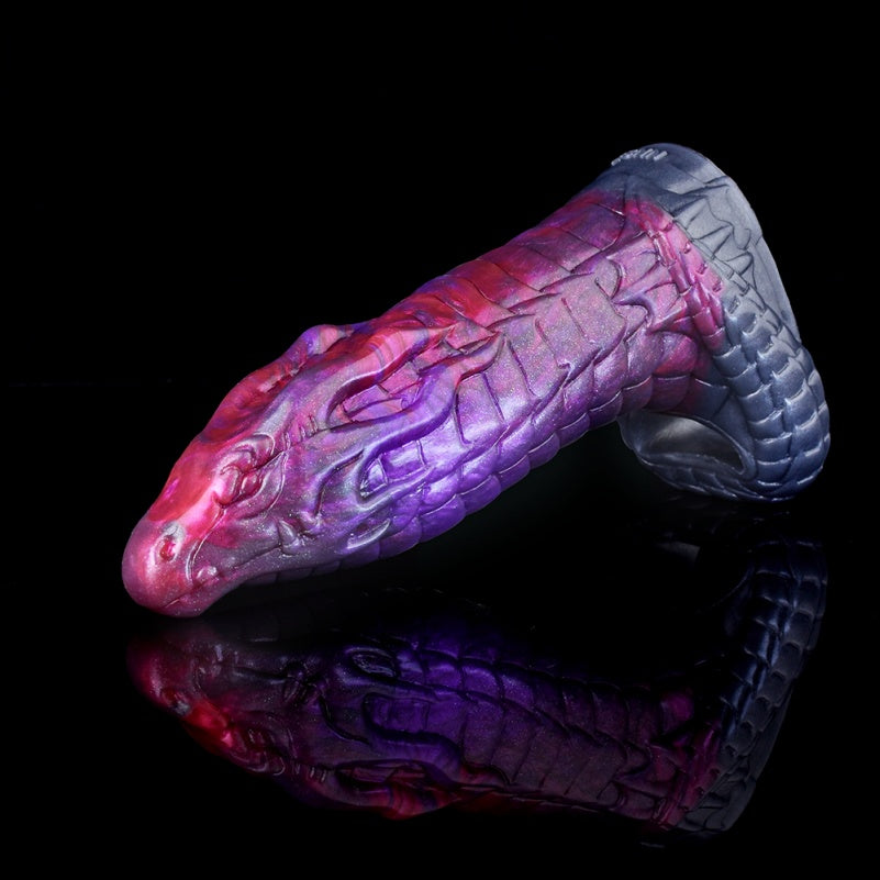 Fantasy 6-Zoll Dragon Cock Sleeve – Lilafarbener Penis-Extender aus Silikon für Männer