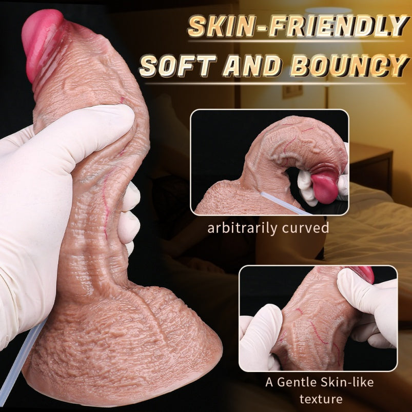 Riesiger realistischer Dildo aus Silikon mit künstlichem Sperma – S-Kurven-Design für natürliche Vaginalpassform für weibliche Sexspielzeuge