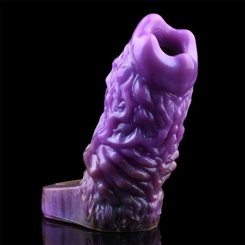 Amethyst Bloom Silicone Penissleeve – Hybrid Cock Extender for Penetration Domination