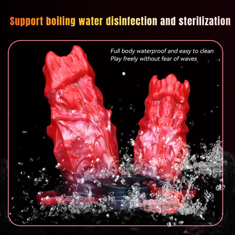 Silicone Fantasy Monster Cock Sleeve - Built-in Rigid Spine to Combat Penis Softness