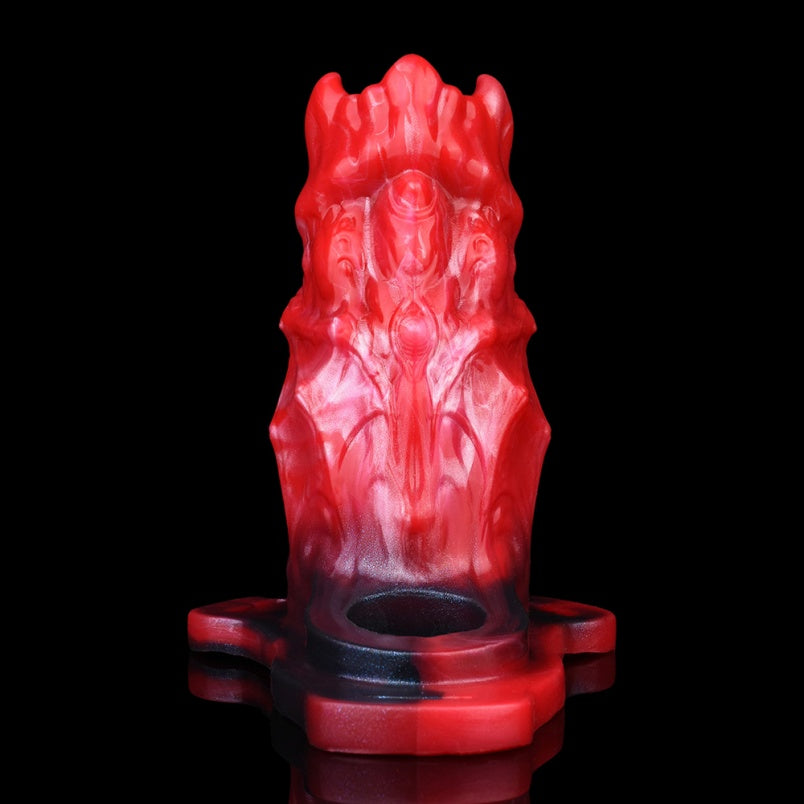 Silicone Fantasy Monster Cock Sleeve - Built-in Rigid Spine to Combat Penis Softness