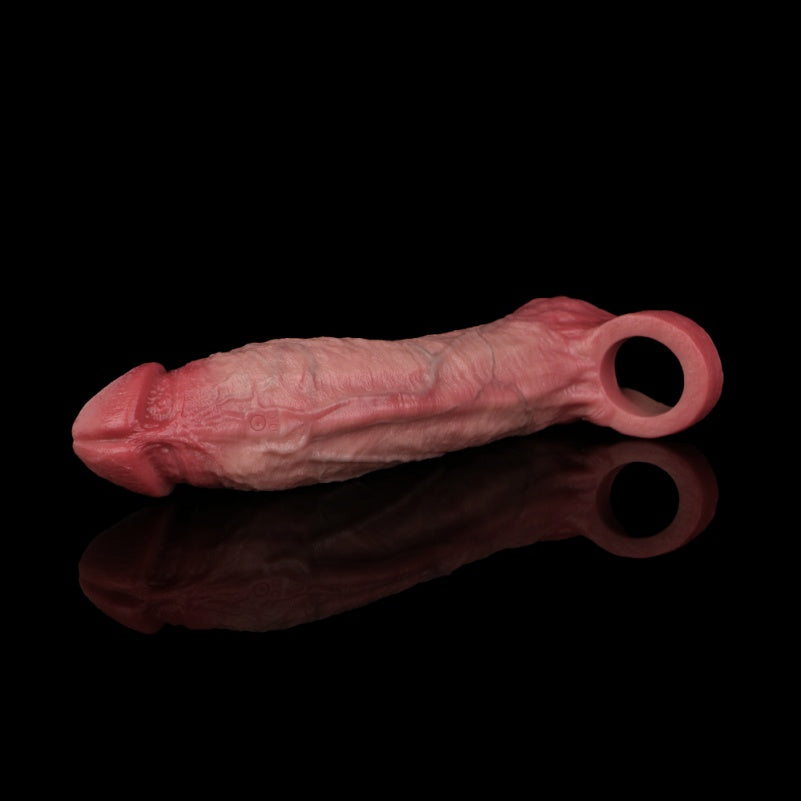Gode en chair de 20 cm - Extenseur de pénis vibrant télécommandé pour hommes gays