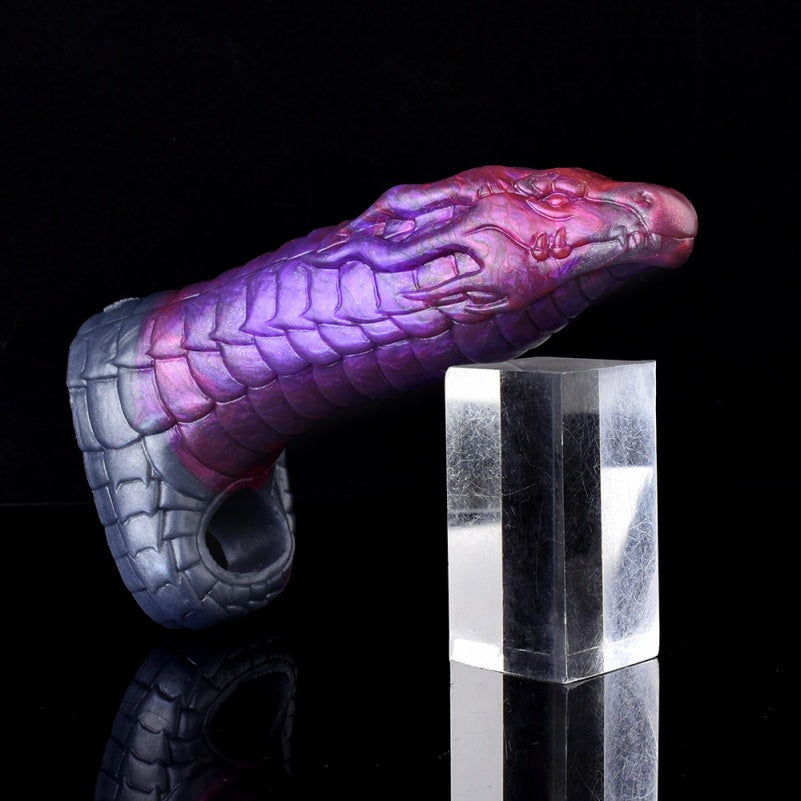 Fantasy 6-Zoll Dragon Cock Sleeve – Lilafarbener Penis-Extender aus Silikon für Männer