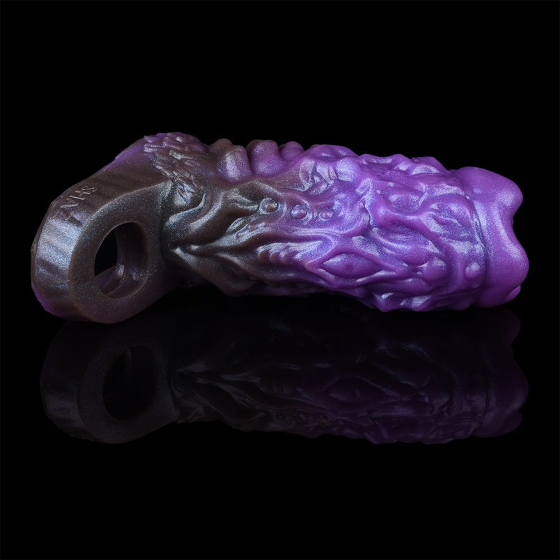 Amethyst Bloom Silicone Penissleeve – Hybrid Cock Extender for Penetration Domination
