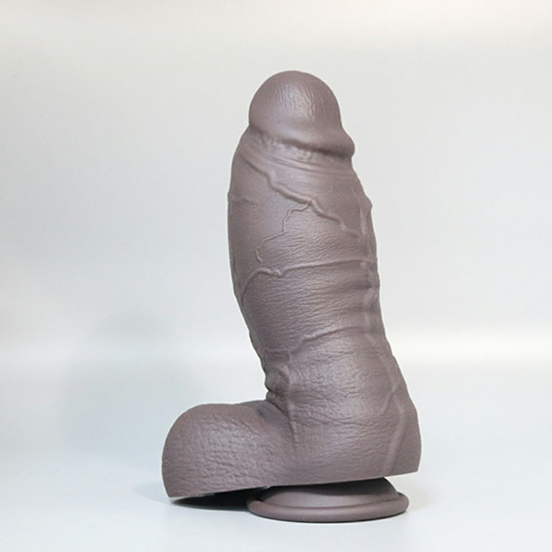 Gray Silicone Realistic Monster Dildo Plug with Suction Cup – G-Spot Stimulation Toy for Women