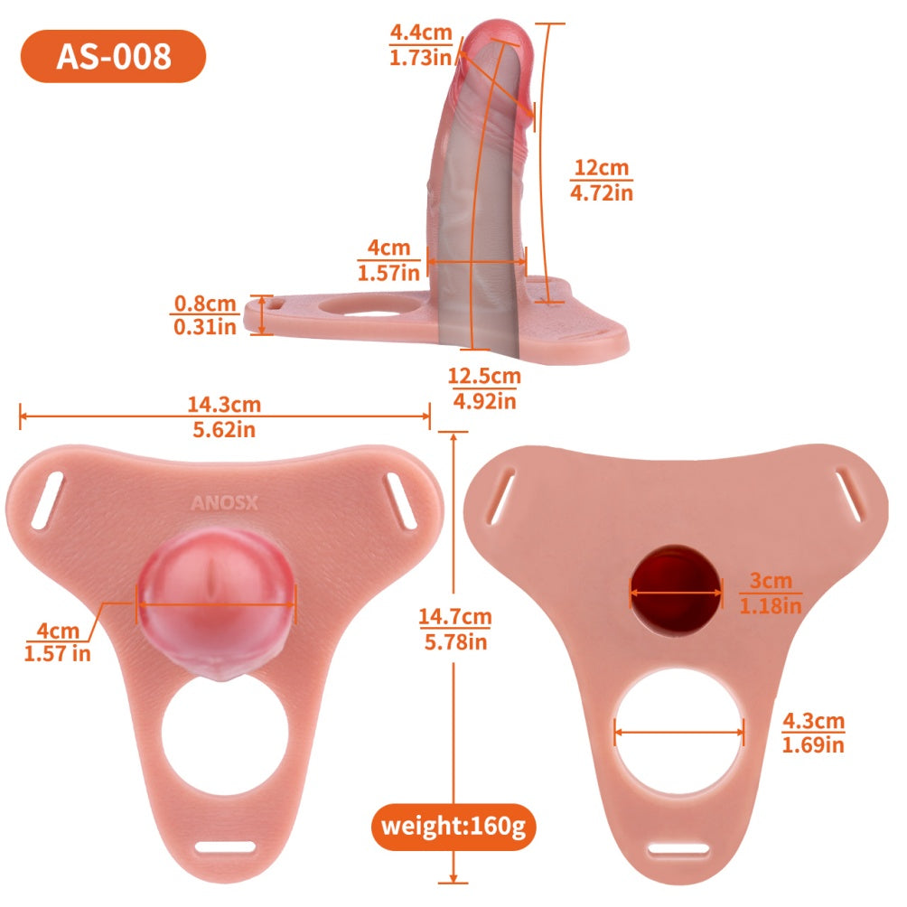 Realistic Flesh-Like Texture Cock Sleeve - Penis Strap-On Extension Tool for Men