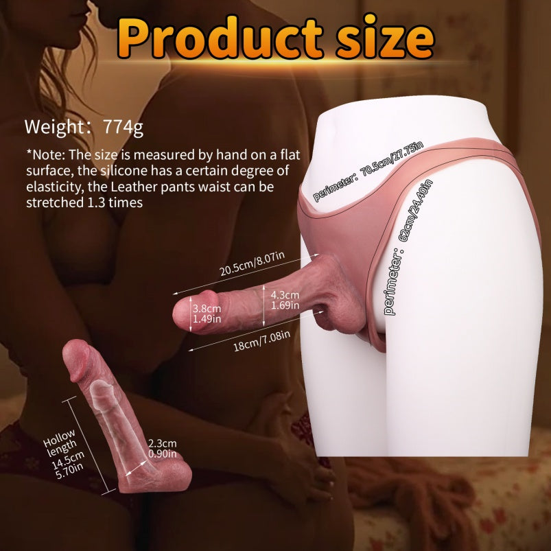 Flesh Realistic Penis Sleeve Sheath Underwear - 8-Inch Cocksleeve Extender Male Sex Toys