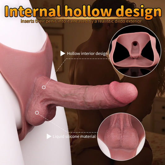 Flesh Realistic Penis Sleeve Sheath Underwear - 8-Inch Cocksleeve Extender Male Sex Toys