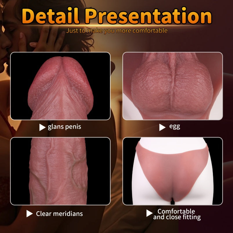 Flesh Realistic Penis Sleeve Sheath Underwear - 8-Inch Cocksleeve Extender Male Sex Toys