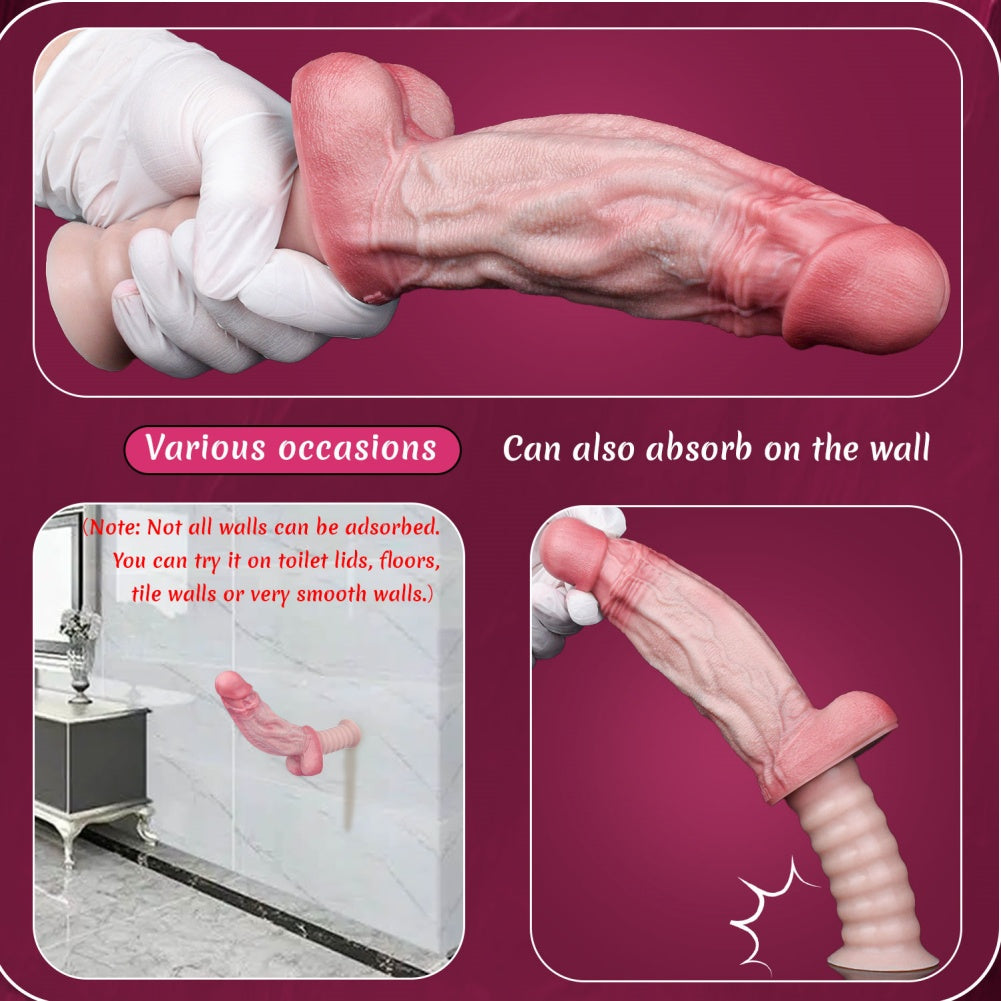 7.2-Inch Realistic Silicone Dildo – Dual-Layer Flesh Craft for Orgasmic Massage