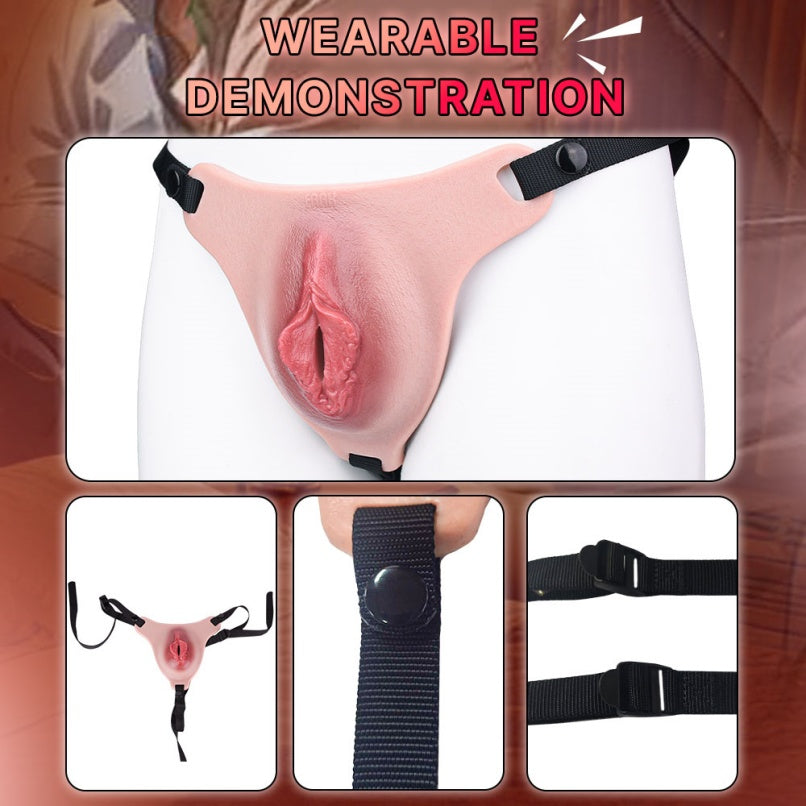 Fantasy Femboy Wearable Vagina Pants – Flesh-Like Realistic Silicone Sex Toy for Gay Lesbian