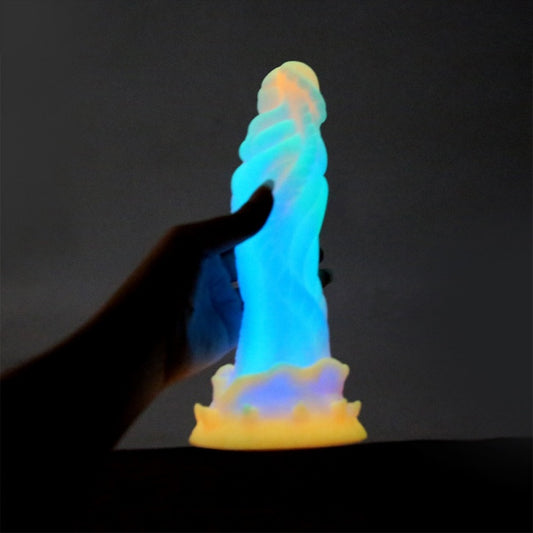 Fantasy Glowing Silicone Drakes Dick Suction Butt Plug - Ideal Expansion Female Anal and Vaginal Masturbation
