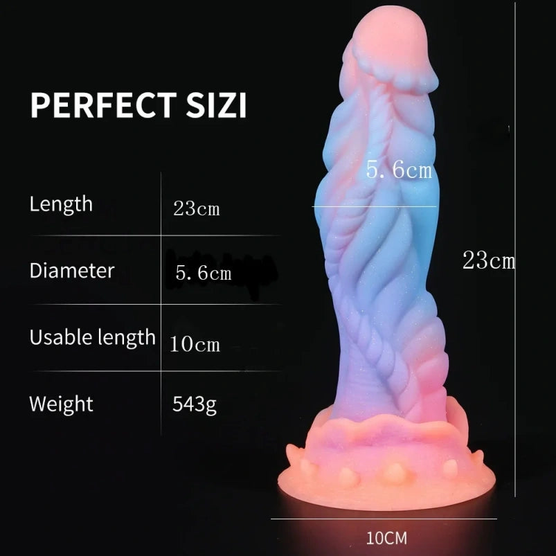 Fantasy Glowing Silicone Drakes Dick Saugnapf-Buttplug - Ideale Erweiterung für die anale und vaginale Masturbation bei Frauen