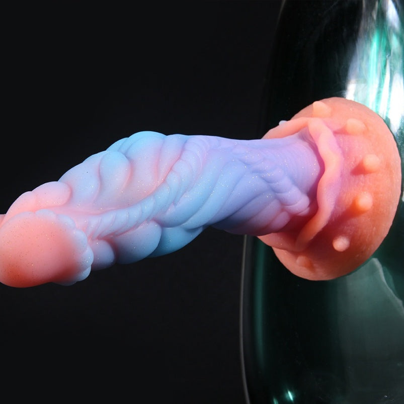 Fantasy Glowing Silicone Drakes Dick Saugnapf-Buttplug - Ideale Erweiterung für die anale und vaginale Masturbation bei Frauen