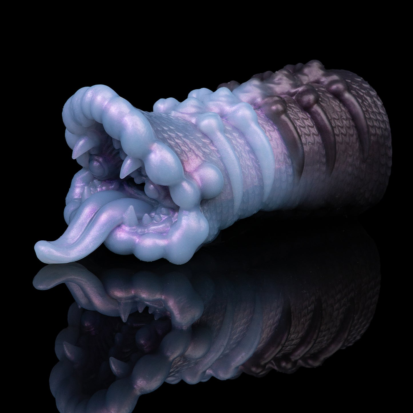 Creature Maw Pocket Pussy — Fanged Beast Fantasy Silicone Stroker with Tongue & Scaled Skeleton Exterior