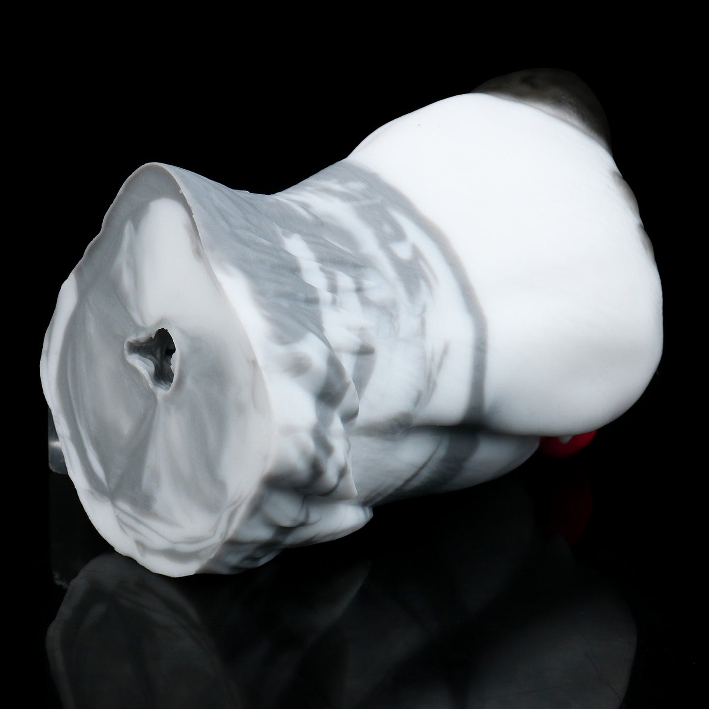 Dalmatian Mouth Pocket Pussy — Platinum Silicone Fantasy Dog Mouth Masturbator with Pink Tongue & Single-Channel Textured Design
