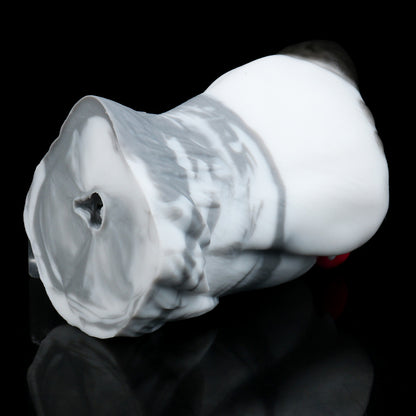 Dalmatian Mouth Pocket Pussy — Platinum Silicone Fantasy Dog Mouth Masturbator with Pink Tongue & Single-Channel Textured Design