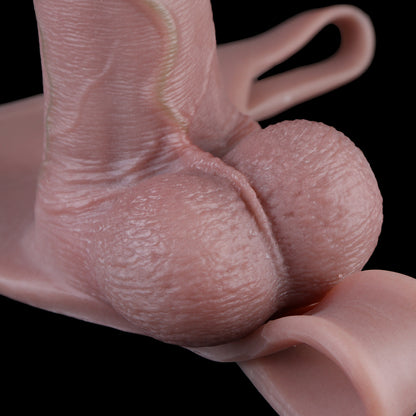 T-Bar Cock Sleeves | Realistic Hollow Penis Extension Sleeve with Ultra-Fine Skin Texture — Platinum Silicone Wearable Extender for ED & Length Enhancement