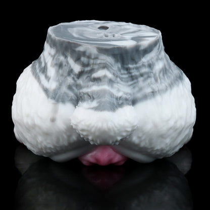 Snow Bunny Sex Dolls — Platinum Silicone Fantasy Rabbit Masturbator with Dual Channel, Fluffy Body & Pink Accent