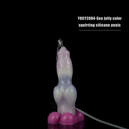 Squirting Dog Dildo Butt Plug - Monsterdildo Vaginal-Anal-Stimulator Silikon Sexspielzeug für Frauen