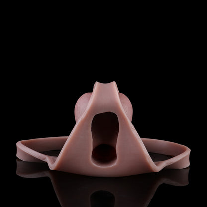 Thong Fit Cock Sleeves | Realistic Penis Extender with Vein Texture & Balls — Wearable Platinum Silicone Enlargement Sleeve