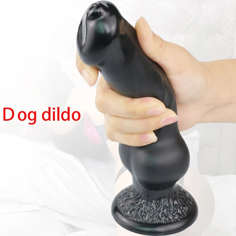 Monster Dog Dildo Butt Plug - Suction Cup Realistic Animal Dildos Female Sex Toys