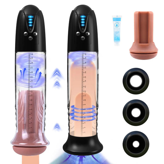 Electric Penis Pump Male Masturbator - Vaccum Sucking Pocket Pussy Sex Toy for Men