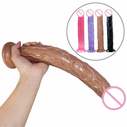 14-inch Long Realistic Anal Dildo Butt Plug - Silicone Dildos G Spot Prostate Massager