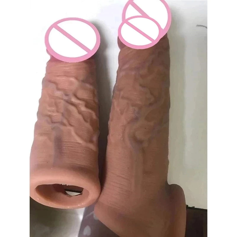 Realistischer Dildo, Penishülle, Penisvergrößerer für Männer – Riesiger, lebensechter Penisring, verzögert die Ejakulation