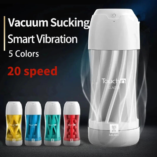Vaccum Sucking Male Masturbator - Silicone Pocket Pussy Vibrating Penis Massage