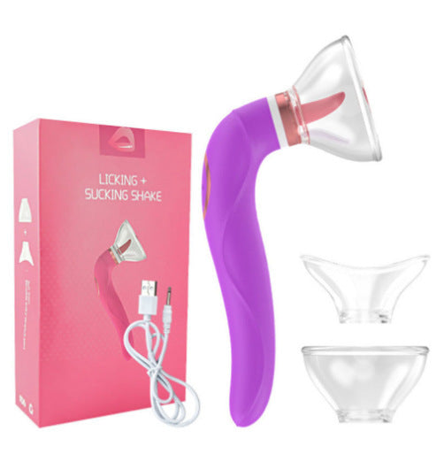 Oral Sucker Tongue Licking Vibrator - Double End G Spot Clit Stimulator Sex Toys for Women