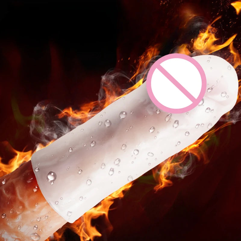 Jouet sexuel de préservatif à manchon en silicone pour hommes - Pussys de poche de massage de pénis extensible